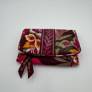 Vera Bradley Wallet Womens Quilted Floral Cotton Coin Purse ID Window Zip Pocket